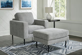 Hazela - 2 Pc. - Chair, Ottoman - Charcoal