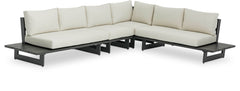 Maldives - 4 Piece Water Resistant Outdoor Patio Modular Sectional With Gray Base