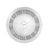 Noralie - 39" Wall Clock - Mirrored & Faux Diamonds