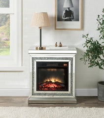 Noralie - 28" Fireplace - Mirrored & Faux Diamonds