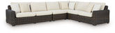 Kimora - 4-Piece Outdoor Sectional - Beige / Dark Brown