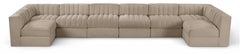 Rummi - Velvet Performance Fabric Upholstered 8 Piece Modular Sectional (With 2 Corner Chairs)