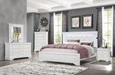 Pompei - 4 Piece King Bedroom Set (Bed With LED, Dresser, Mirror, Nightstand) - White