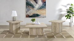 Devar - Square Coffee End Table Set - Distressed Pine