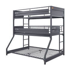 Cargo - Twin Over Twin Over Full Bunk Bed - Gunmetal