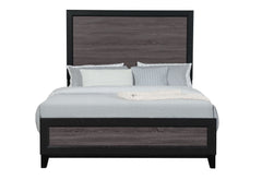 Lisbon - 4 Piece Queen Bedroom Set (Bed, Dresser, Mirror, Nightstand) - Black / Gray