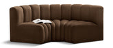 Arc - Velvet 3 Piece Modular U-Shaped Sofa