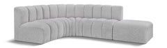 Arc - Boucle Fabric 5 Piece Corner Modular Sofa