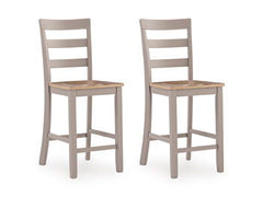 Harperfeld - Barstool (Set of 2) - Natural / Gray