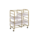 Vorrik - Serving Cart - Gold & White Washed