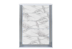 Ylime - Marble Chest With LED - Light Gray / White