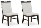 Neymorton - Dining Upholstered Side Chair (Set of 2) - Light Gray / Brown