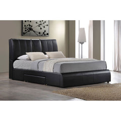 Kofi - Eastern King Bed With Storage - Black Synthetic Leather