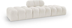 Ames - 3 Piece Boucle Upholstered Modular Sofa With 2 Backless Seats