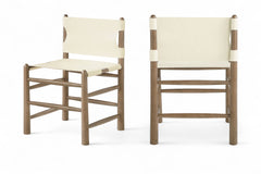 Santos - Vegan Leather Upholstered Dining Chair With Stained Brown Base (Set of 2)