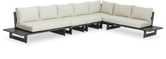 Maldives - 5 Piece Water Resistant Outdoor Patio Modular Sectional With Gray Base