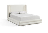 Chandra - Cama tapizada en tela con textura de lino