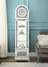 Noralie - Grandfather Clock With LED - Mirrored & Faux Diamonds