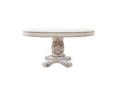 Vendome - 76" Round Dining Table With Pedestal Base - Antique Pearl