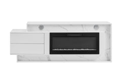 Kira - 87" Entertainment Unit With Bluetooth Speaker And LED - White