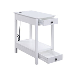 Byzad - Accent Table With USB - White