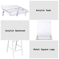 Nadie - Counter Height Chair (Set of 2) - Clear Acrylic & Chrome