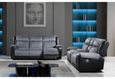 U5914 - Console Reclining Loveseat And Recliner Sofa - Black / Gray
