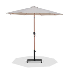 Fiji - Aluminum Patio Umbrella With Square Black And Teak Base