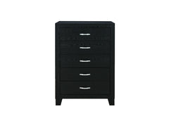 Reid - 5 Piece Queen Bedroom Set With LED - Black