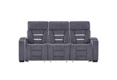 U1895 - P2 Reclining Sofa With IS And LED - Dark Gray