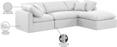 Indulge - Linen 4 Piece Modular Sectional With Chaise - White