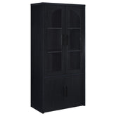 Riva - 4-Door Tall Accent Display Cabinet LED Lighting - Black