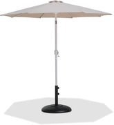 Fiji - Aluminum Patio Umbrella With Round Black And White Base