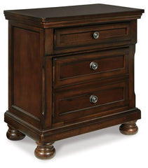 Porter - Two Drawer Night Stand - Dark Brown