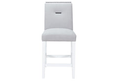 Monaco - 7 Piece Dining Room Set (Square Bar Table And 6 Bar Stools) - White
