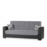 Ottomanson Armada - Upholstered Convertible Sofabed With Storage - Gray/Black PU Polyester