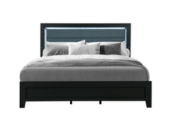 Reid - 5 Piece Full Bedroom Set With LED - Black