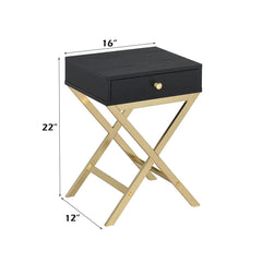 Coleen - Accent Table - Black & Brass
