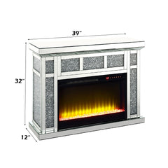 Noralie - 39" X 12" Fireplace - Mirrored & Faux Diamonds
