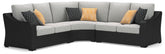 Beachcroft - Seccional de exterior de 3 piezas - Negro