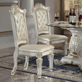 Vendome - Synthetic Leather Side Chair (Set of 2) - Antique Pearl