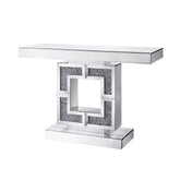 Noralie - Rectangular Console Table - Mirrored & Faux Diamonds