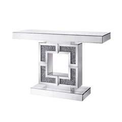 Noralie - Rectangular Console Table - Mirrored & Faux Diamonds