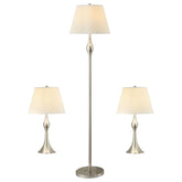 Griffin - 3 Piece Floor And Table Lamp Set Brushed Nickel - Brush Nickel