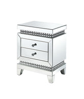Lotus - Accent Table - Mirrored & Faux Ice Cube Crystals