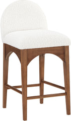 Waldorf - Boucle Stool With Brown Legs