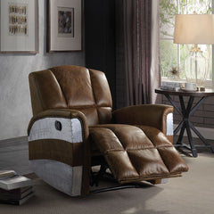 Brancaster - Power Motion Recliner - Retro Brown Top Grain Leather & Aluminum