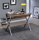 Callers - Writing Desk - Weathered Oak & Chrome