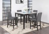 D4052 - 5 Piece Dining Room Set (Bar Table With 4 Bar Stools) - Light Gray