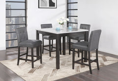 D4052 - 5 Piece Dining Room Set (Bar Table With 4 Bar Stools) - Light Gray